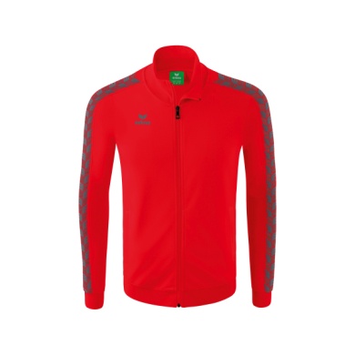 Erima Sportjacke Essential Team Tracktop - bequem, Rippbündchen, Seitentaschen - rot/grau Herren